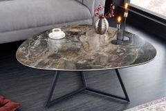 Moderner Couchtisch MARVELOUS 90cm taupe Marmor Keramik made in Italy
