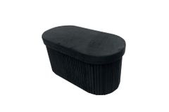 Faltbare Polsterbank ÉLAN 80cm schwarz Samt Sitzbank mit Stauraum