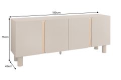 Sideboard COSMO 180cm greige Eiche Soft Close Stauraum