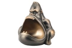 Deko-Figur KING APE 25cm bronze mit Ablagefach handmade Schale