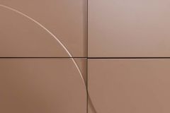 Design Sideboard SAVOY 150cm grau beige greige Keramik Travertin mit sechs Schubladen