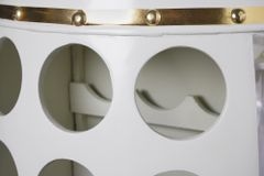 Design Weinfass BODEGA WHITE 70cm weiß gold Pinie Flaschen Gläseraufhängung