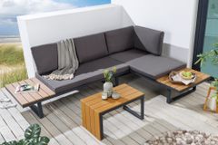 Wetterfestes Gartenmöbel Set IBIZA MODULAR LOUNGE 250cm anthrazit Aluminium inkl. Sitzpolster