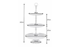 Elegante Etagere ORIENT 65cm silber im Wild Hammerschlag Design mit drei Etagen