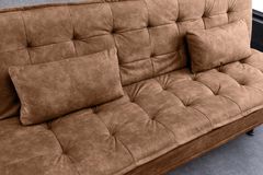 Modernes Schlafsofa JAZZ 190cm antik braun Microfaser 3-Sitzer Couch