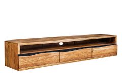 Hängendes TV-Lowboard MAMMUT 160cm braun Akazie honey finish Massivholz Baumkante