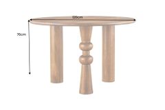 Runder Esstisch ARTE 120cm braun Mangoholz massiv mit markantem Gestell