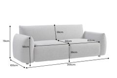 In- und Outdoor Sofa SEAHAWK 205cm anthrazit Aluminium Olefin wetterfest 2-Sitzer Couch