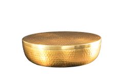 Handgefertigte Schale ORIENT 40cm gold Metall rund mit Deckel Schmuck-Dose