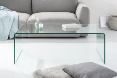 Extravaganter Glas Couchtisch FANTOME 110cm transparent