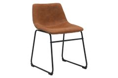 Industrial Design Stuhl DJANGO vintage braun mit Eisengestell