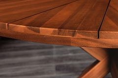 Runder Gartentisch KOPENHAGEN 140cm braun Akazienholz honey finish wetterfest