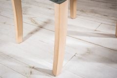 Eleganter Stuhl CASTLE grau mit Chesterfield Steppung