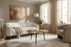 Dekorativer Couchtisch GINKGO LEAFS 75cm gold handmade Metall
