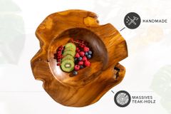 Massive Schale NATURE ROOT 40cm natur Teakholz Wurzelholz