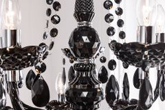 Design Kronleuchter BLACK CRYSTAL XL 80cm schwarz Acryl 15-armig Lüster