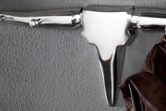 Design Garderobe BULL 100cm Aluminium Wanddekoration Stierkopf