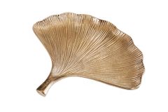 Dekoratives Schalen 3er Set GINKGO 30cm gold handmade Metall