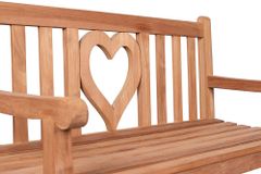 Massive Gartenbank EMPIRE TEAK Herz 120cm natur Teakholz