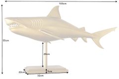 Maritime Skulptur HAI 103cm gold handmade Metall Design Haifisch