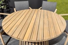 Runder Gartentisch KOPENHAGEN 120cm natur Akazie Massivholz In- und Outdoor wetterfest