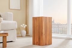 Massivholz Dekosäule COLUMNA 50cm braun Akazie Beistelltisch