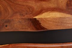 Massives TV-Lowboard AMAZONAS 160cm braun Sheeshamholz mit Baumkante