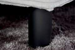 Modernes Ecksofa KENT 220cm hellgrau Cord inkl. Hocker Federkern L-Form Wohnlandschaft