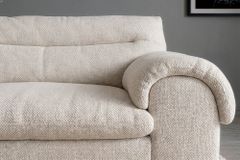 3-Sitzer Sofa SIXTH SENSE 210cm beige Bouclé-Strickstoff mit Nosagfederung und Daunenfedern