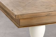 Massiver Esstisch HAMPTONS 70cm hellbraun creme recycelte Pinie Bistrotisch