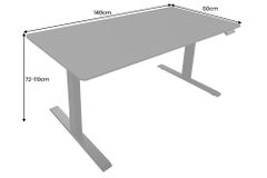Höhenverstellbarer Schreibtisch BLACK DESK 140cm anthrazit schwarzes Metallgestell