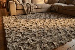 3D Hochflor Teppich DUNE 230x160cm taupe Hoch-Tief-Effekt