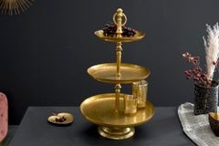 Etagere ORIENT 50cm gold im Hammerschlag Design mit drei Etagen