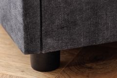 Quadratischer Nachttisch PARIS 55cm grau Samt inkl. Beleuchtung und Schubladen