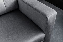 Sofa mit Schlaffunktion SMART 140cm grau hochwertiger Vogue Seiden Samtstoff