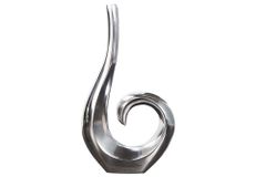 Moderne Vase WAVE 47cm silber Aluminium poliert Dekoration