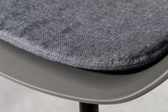 Moderner Stuhl DESIGNO grau Kunststoff Gartenstuhl mit Armlehnen Indoor Outdoor