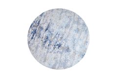 Vintage Teppich MODERN ART 150cm blau verwaschen rund Used Look