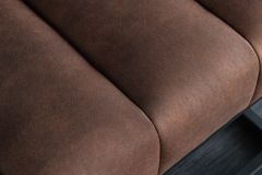 Design Sitzbank PETIT BEAUTÉ 110cm antik braun Microfaser schwarzes Metallgestell