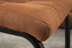 Industrial Freischwinger Stuhl MODENA hellbraun mit Ziersteppung