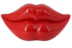 Extravagante Deko-Vase LIP 60cm rot handmade Hochglanz