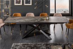 Ausziehbarer Esstisch EUPHORIA 180-220-260cm taupe anthrazit Keramik made in Italy