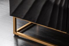 Massives Sideboard SCORPION 140cm schwarz Mangoholz aufwendige 3D Schnitzereien