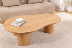 Stilvoller Couchtisch ORGANIKO 130cm natur Eiche organische Form