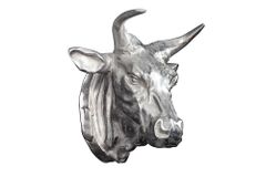 Extravagante Stierkopf Wanddekoration TORERO 65cm silber Deko Schädel