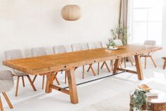 Massiver Esstisch FINCA 300-400cm vintage braun verlängerbar Pinienholz Bohlenoptik