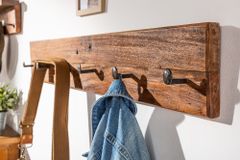 Massive Wandgarderobe HEMINGWAY XL 90cm natur recyceltes Massivholz