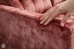 Ecksofa STOCKHOLM 220cm altrosa Samtstoff Federkern 3-Sitzer-Sofa