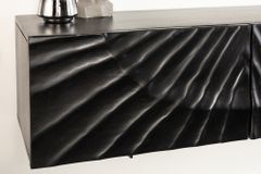 Massives TV-Board SCORPION 160cm schwarz Mangoholz hängend Lowboard