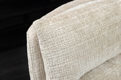 Drehbarer Stuhl BIG GEORGE champagner Chenille Cremona natur Buchenholz mit Armlehnen